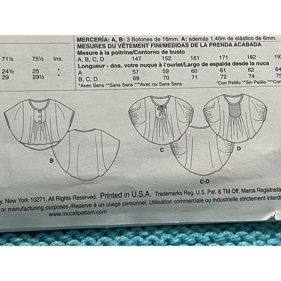 McCalls 6962 Sewing pattern top flutter sleeve size L XL XXL - Picture 7 of 7